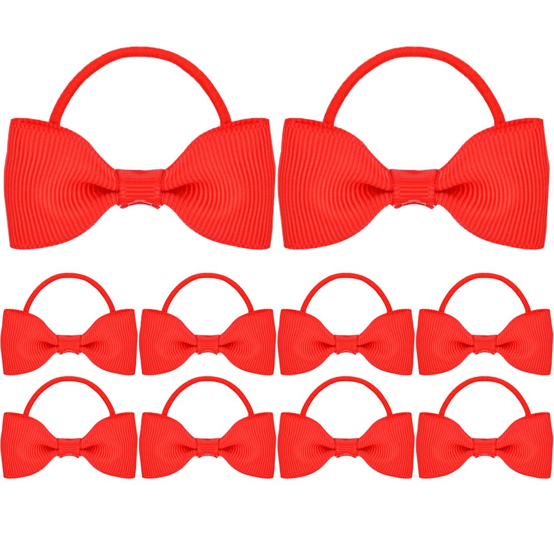 10 Piezas Lazos Para El Pelo Con Lazos Elásticos Para Coletas Cinta Fina Para Porristas Accesorios De Peinado Para Niños Pequeños Bebés Y Niñas Pequeñas (Rojo)