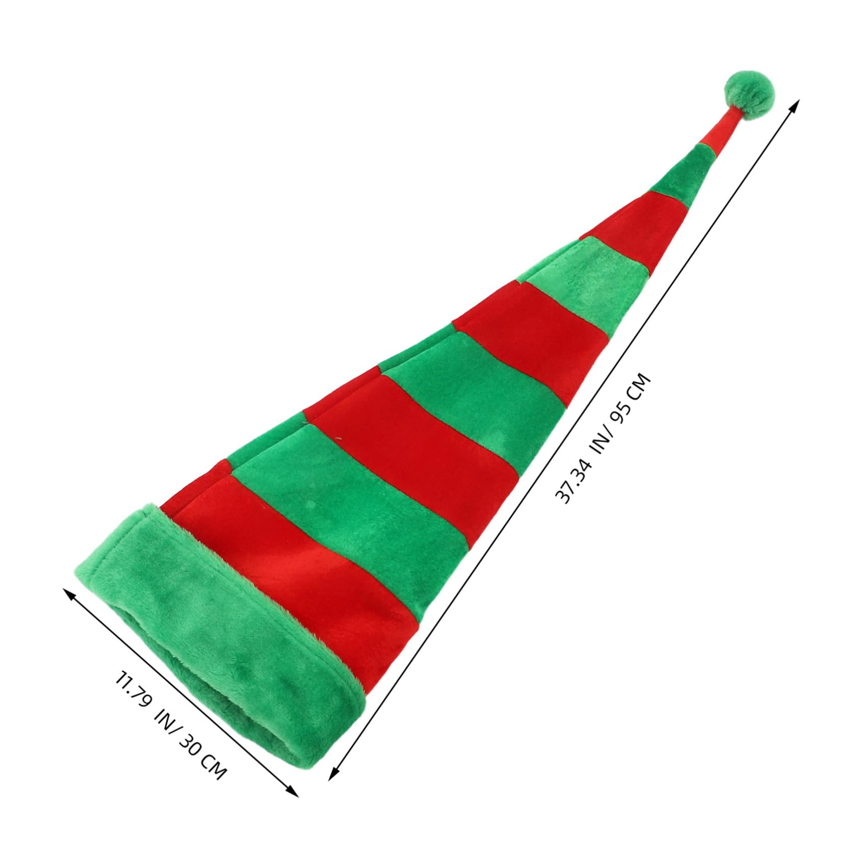 Genérico Sombrero Largo Navideño Verde para Fiesta de Navidad Material de Tela y Hierro, Accesorio Creativo y Divertido para Fotos en Fiestas Navideñas