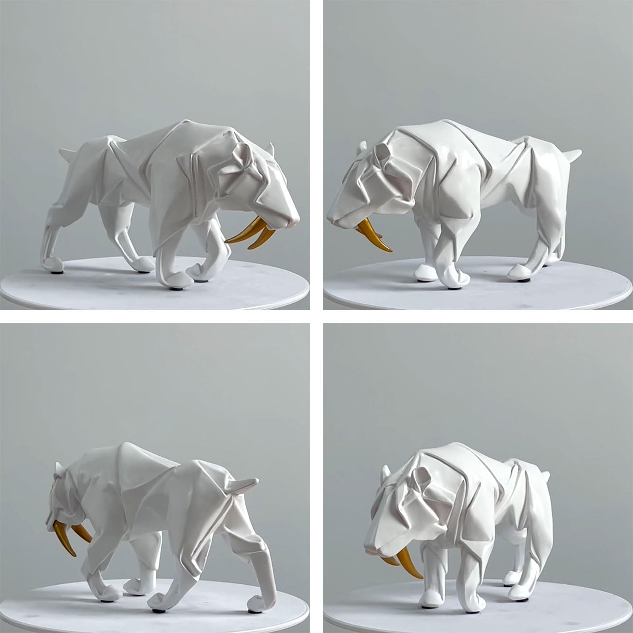 HAUCOZE Léopard Figurine Statue Dinosaur Sculpture Animal Décoration Moderne Cadeau Arts Maison Décor pour Salon Bureau Resine 22cm