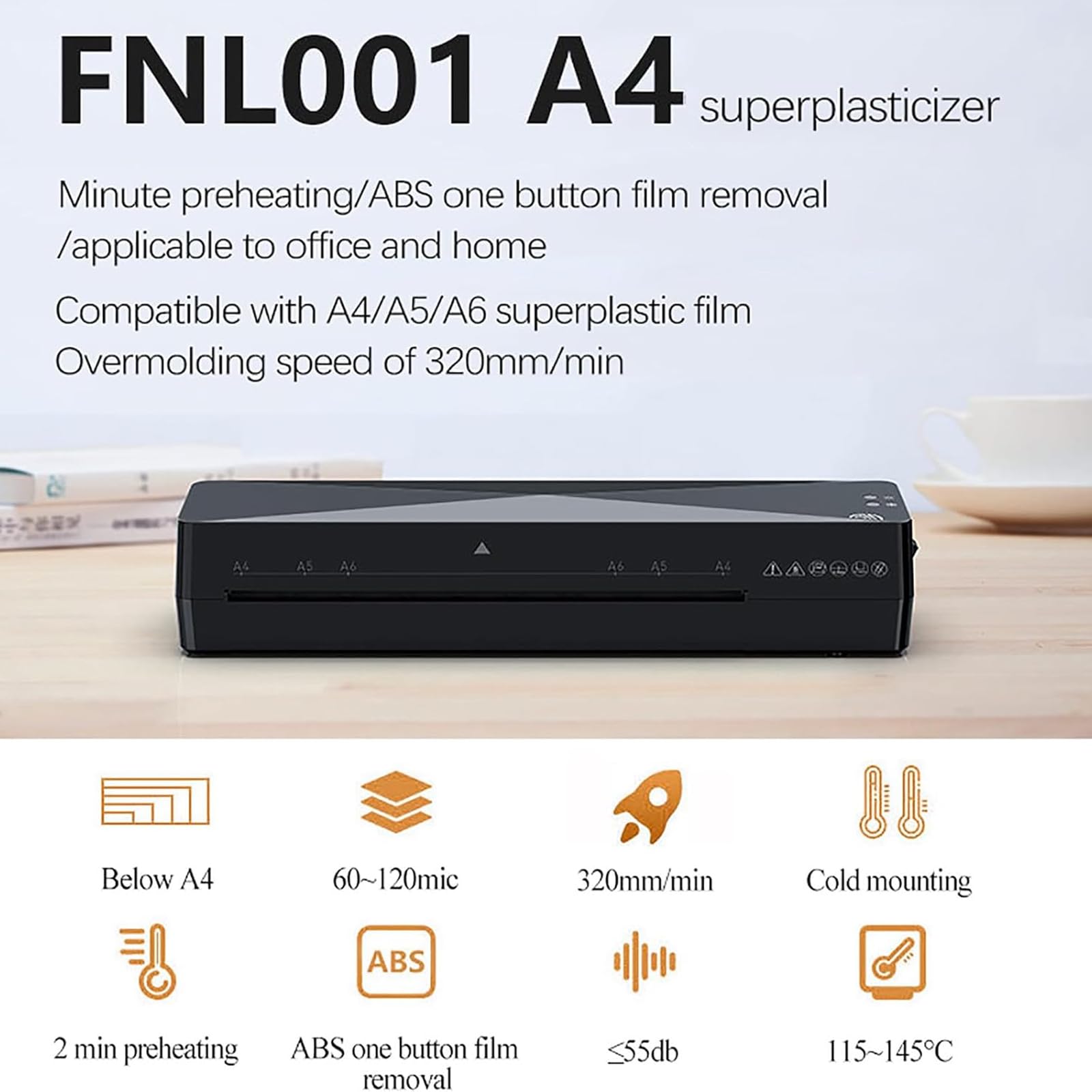 Laminator Termiczny A4, Szybkie Nagrzewanie W 2 Minuty, Laminowanie Zdjęć I Dokumentów Z Prędkością 320 Mm/min Z Automatyczną Kontrolą Temperatury