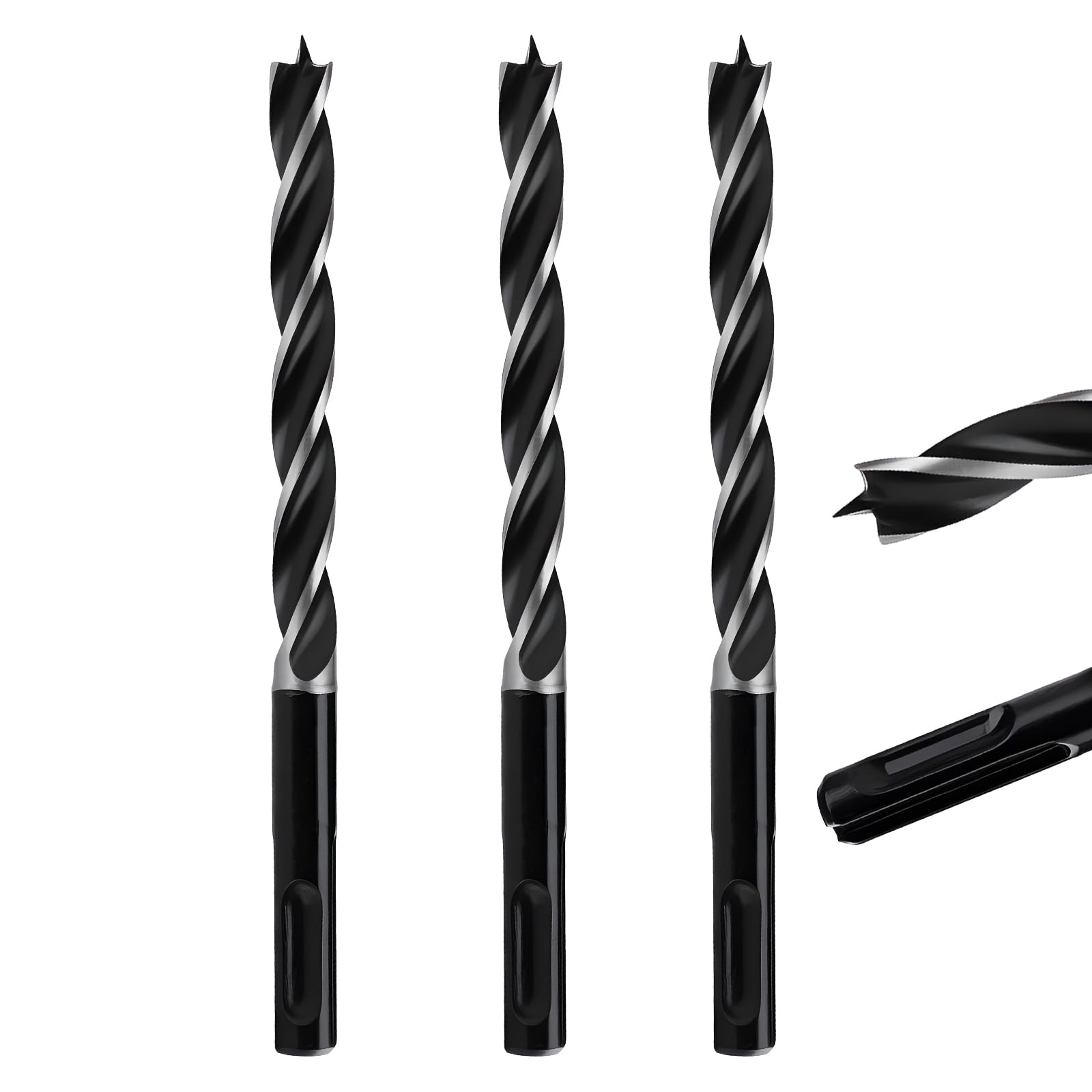 MOXPIFY Extra Long 10mm x 155mm Auger Drill Bit 3pcs SDS Plus, SDS Wood Auger Drill Bits for Woodworking
