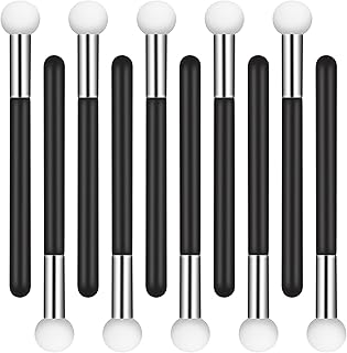 10Pcs Mushroom Makeup Puff Sponge Brush with Handle Foundation Sponge Powder Brush Concealer Sponge Eye Makeup Applicator for Women Girls (Black)