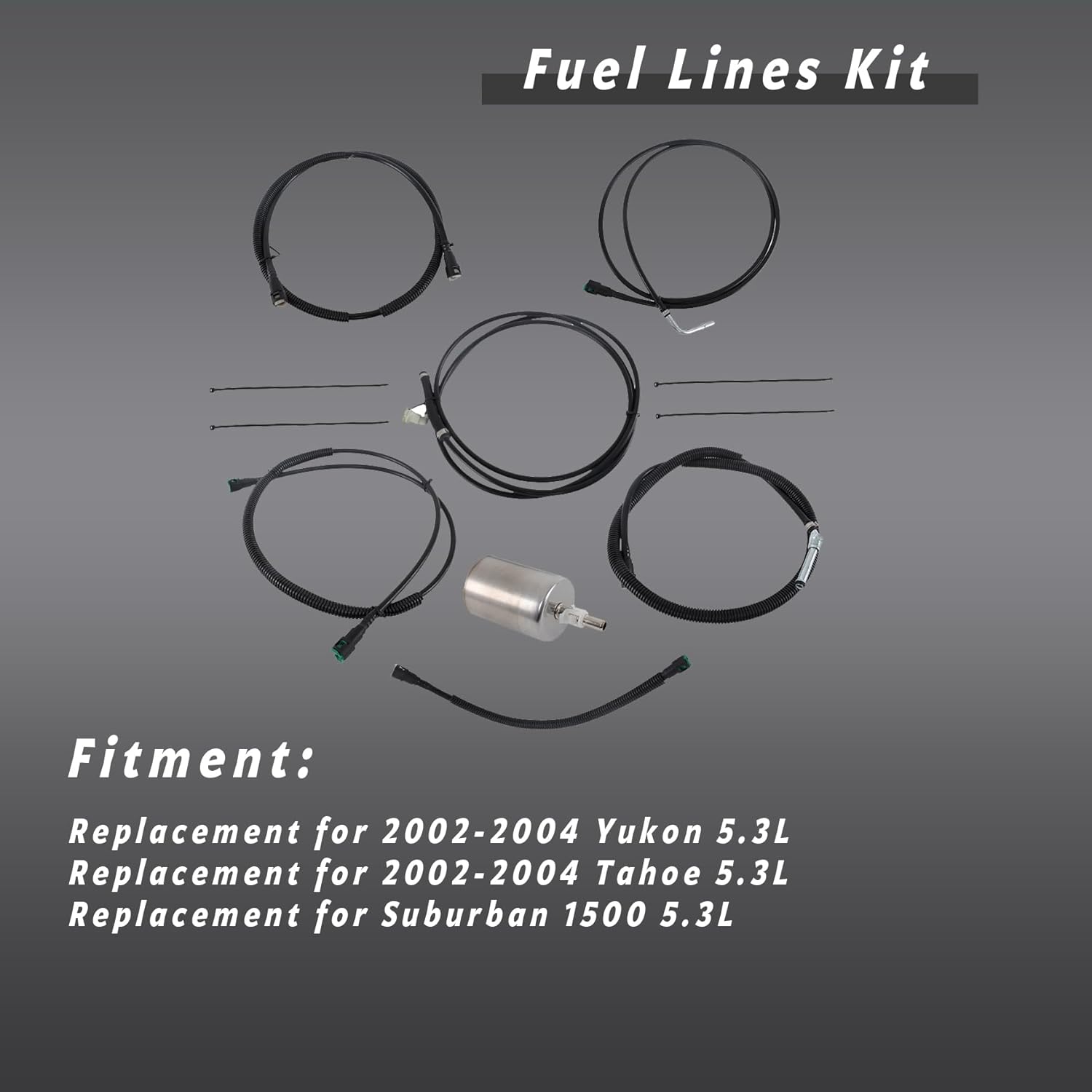 waltyotur Fuel Lines Kit Replacement for Chevrolet Tahoe Suburban 1500 GMC Yukon 5.3L 2002-2004 Replacement for FL-FG0811 FL-FG0810