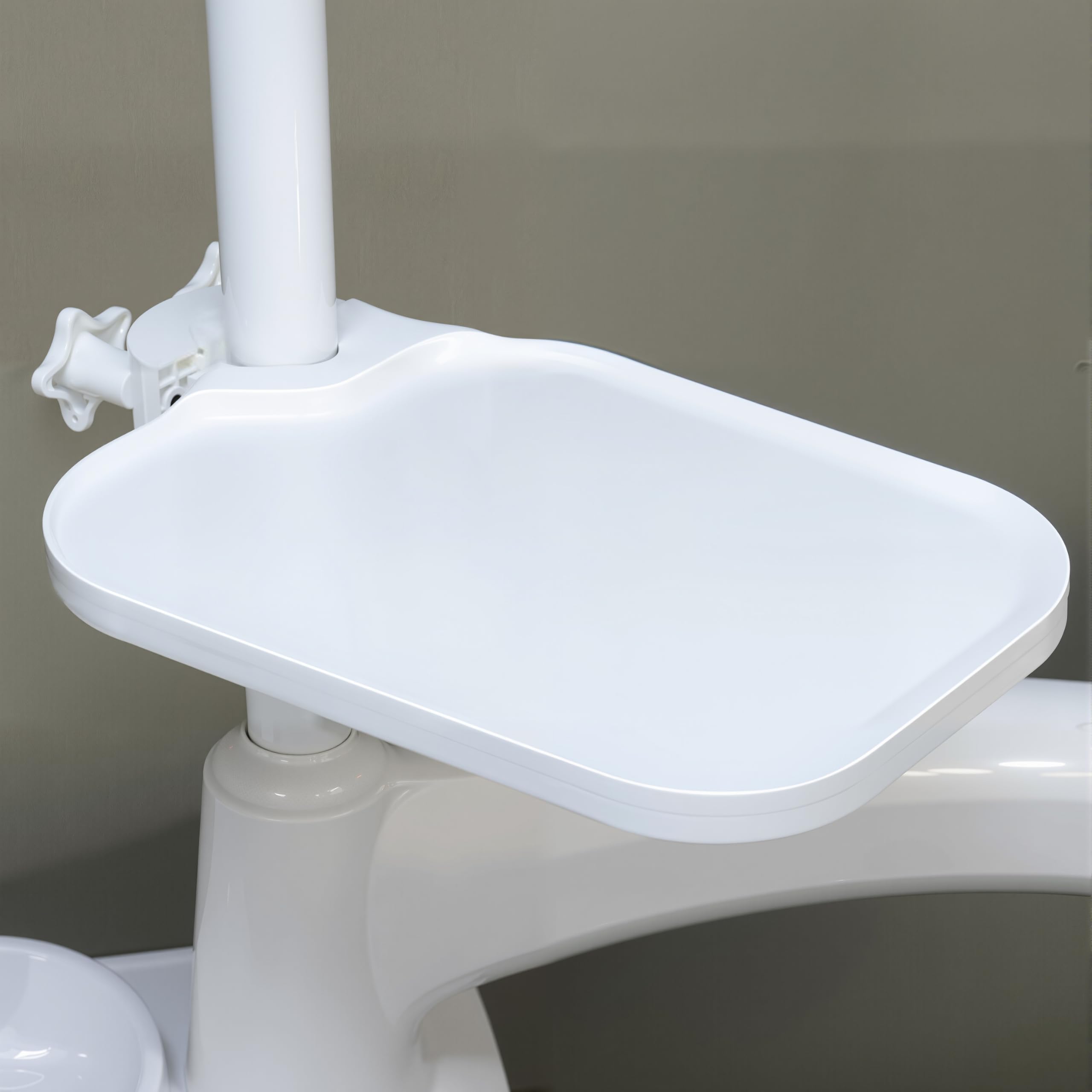 Plateau carré blanc réglable individuellement pour chaise universelle