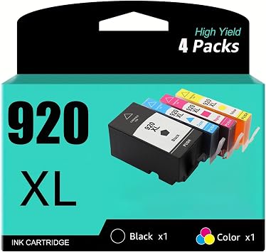 920XL Ink Cartridges Replacement for HP 920XL 920XL Ink Cartridge | Combo Pack Compatible for HP Officejet 6000 6500 6500A 7000 7500 7500A 6500 Printer Black, Tricolor