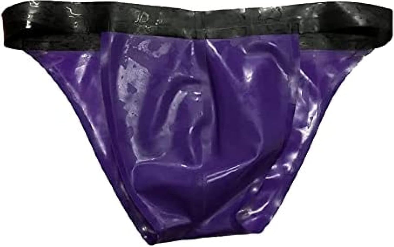 Latex Men Briefs Purple&Black Rubber Thong Shorts Panties Underwear Panties Tight Underpants for Latex Party Clubwear,Customize