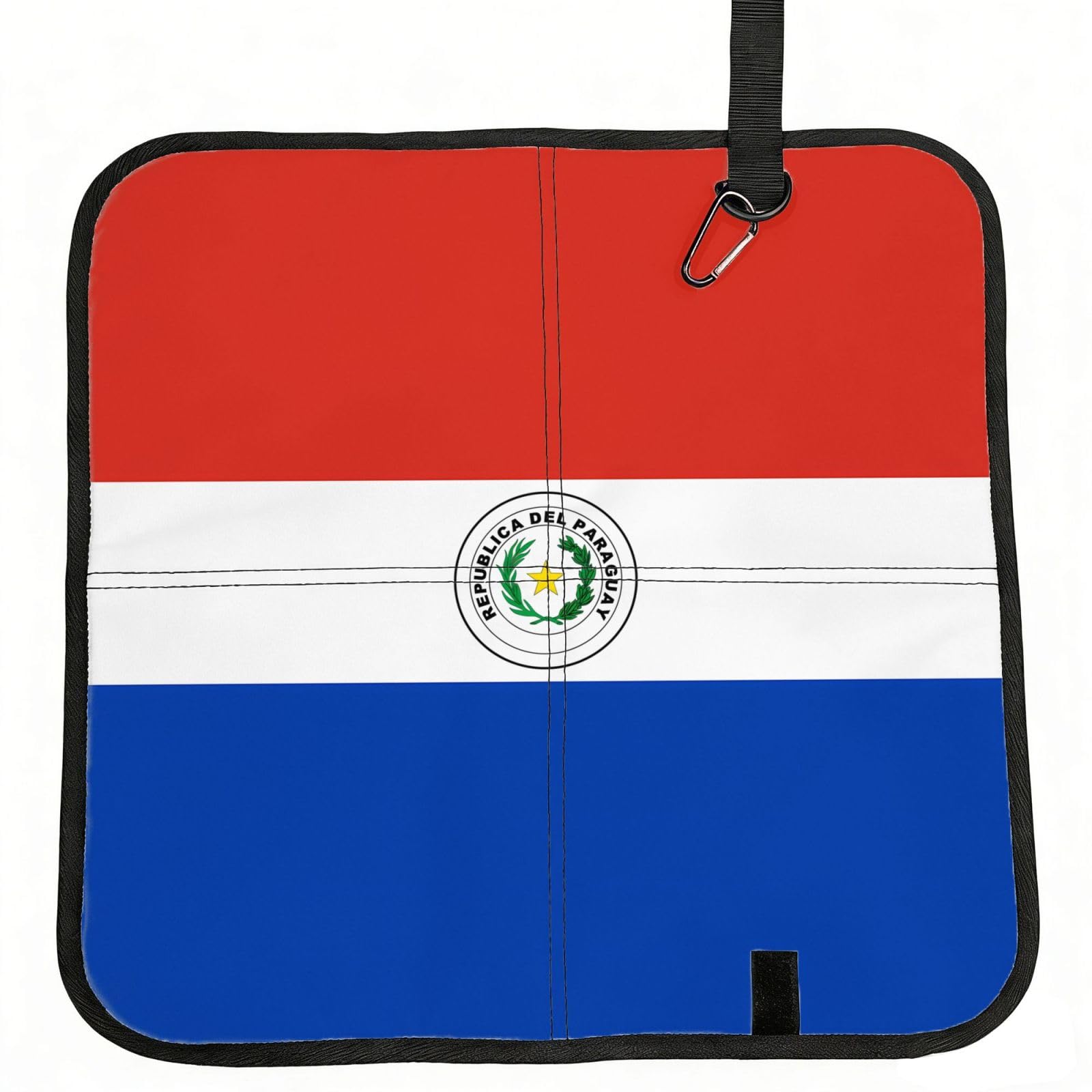 WZYCWB Flag of Paraguay Foldable Seating Cushion with Carabiner - Stadium Mat for Camping, Hiking and Outdoor Activities