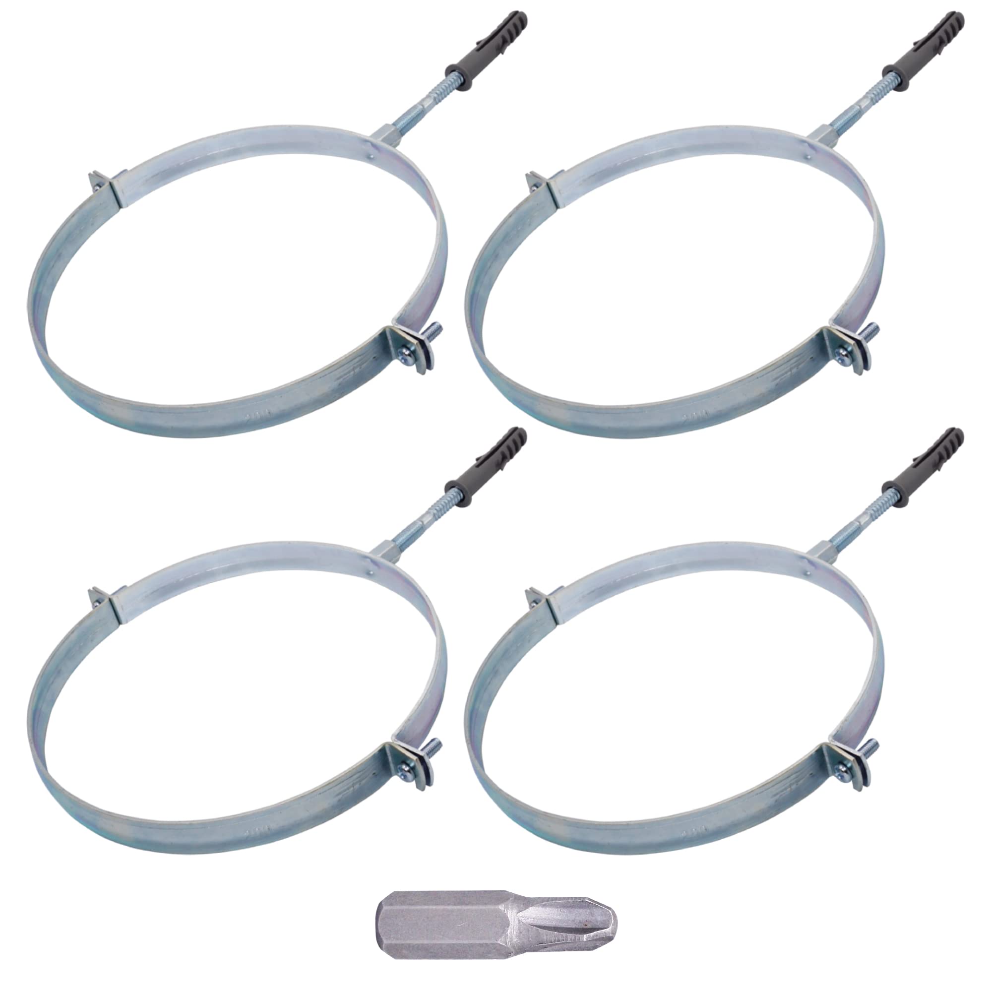 SKIR'CO (4 piezas) Soportes de tubería para tubos de 200 mm, soportes de tubería para montaje en pared y techo, abrazaderas de tubería
