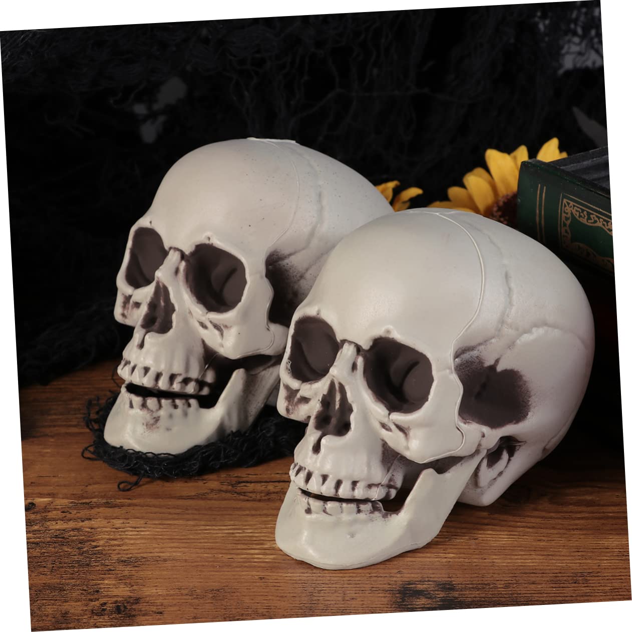 Toyvian 2 Set Eleganti Teschi Scheletrici Di Halloween Teschio Dacoratin Fantasma Puntelli Teschio Accessori Decorazione 3 Pezzi * 2