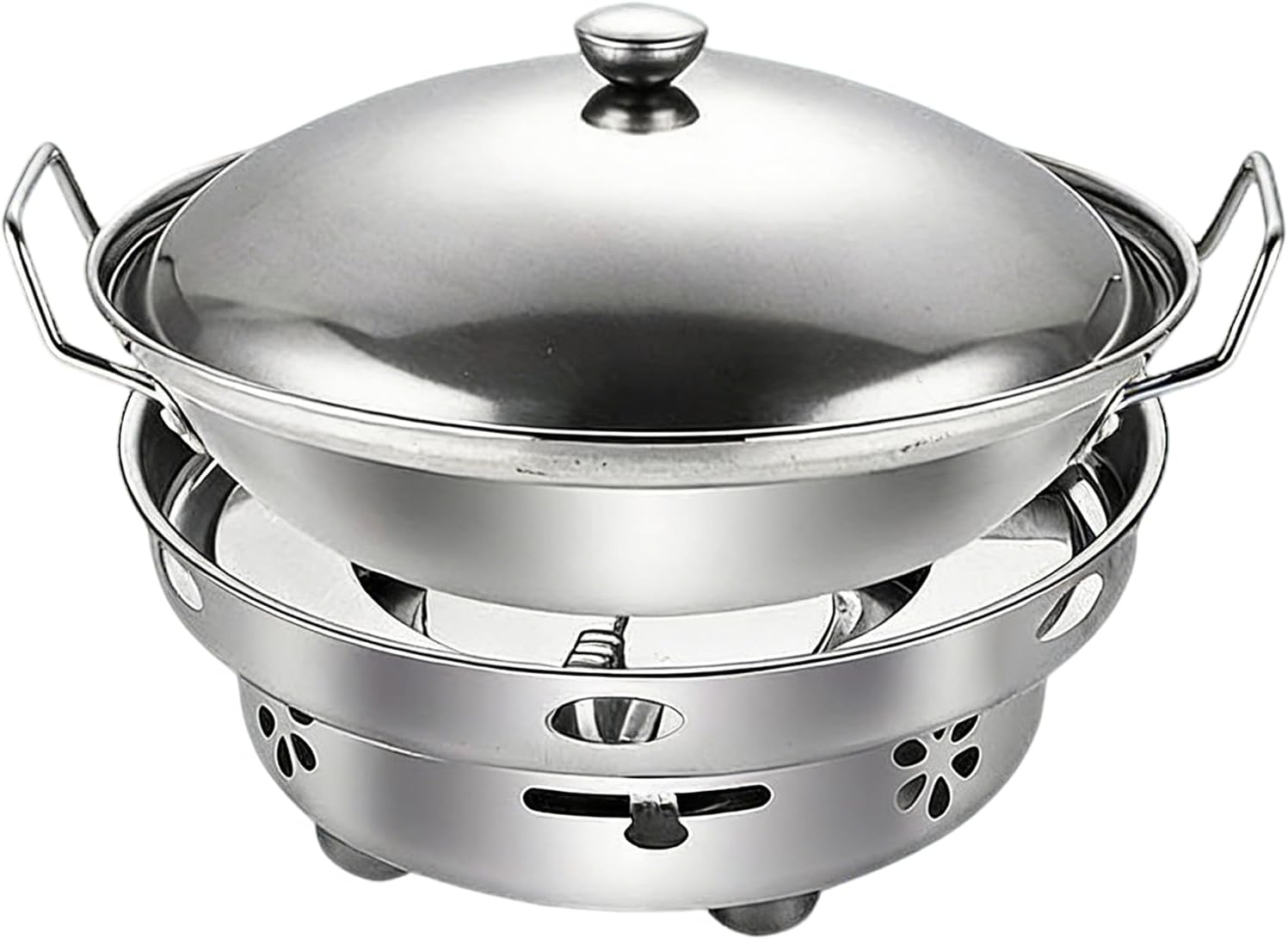 Camping Cookware Set,with Lid Portable Adjustable Utensils | Lightweight Hot Pot Alcohol Stove - for Indoor Outdoor Kitchen Hiking Backpacking BBQ Survival Picnic Cooking Men Women