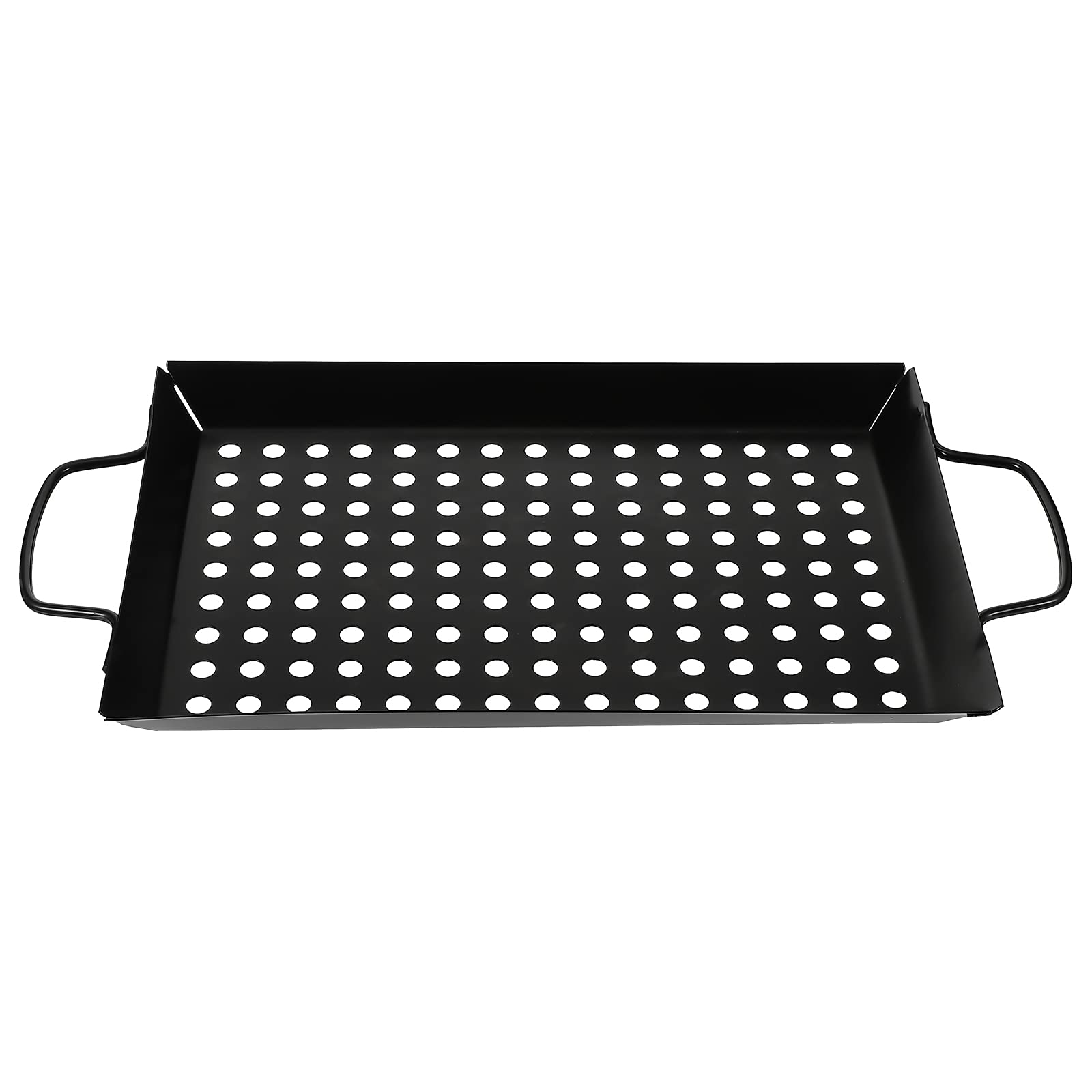 WRITWAA Carbon Steel Grilling Plate Black 30.00X20.00X2.50cm Large Holes