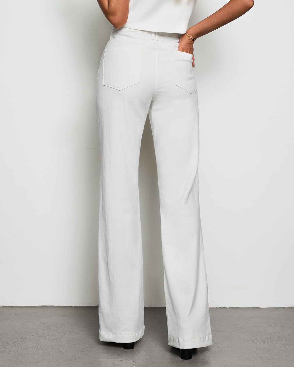 GRAPENT Womens Flare Jeans High Waisted Wide Leg Baggy Jean for Women Stretch Denim Pants - Image 2