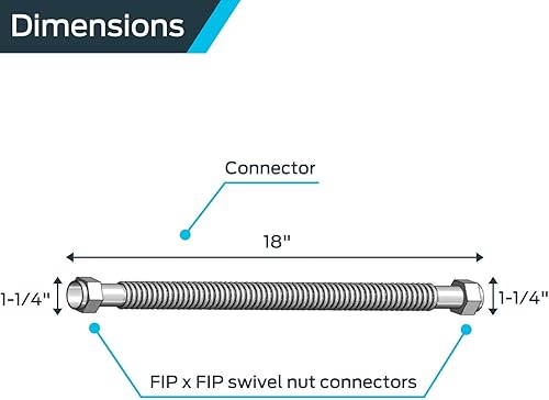 Miniatura 4 de Holdrite QuickFlex, conector de calentador de agua, de acero inoxidable, QFC-11418
