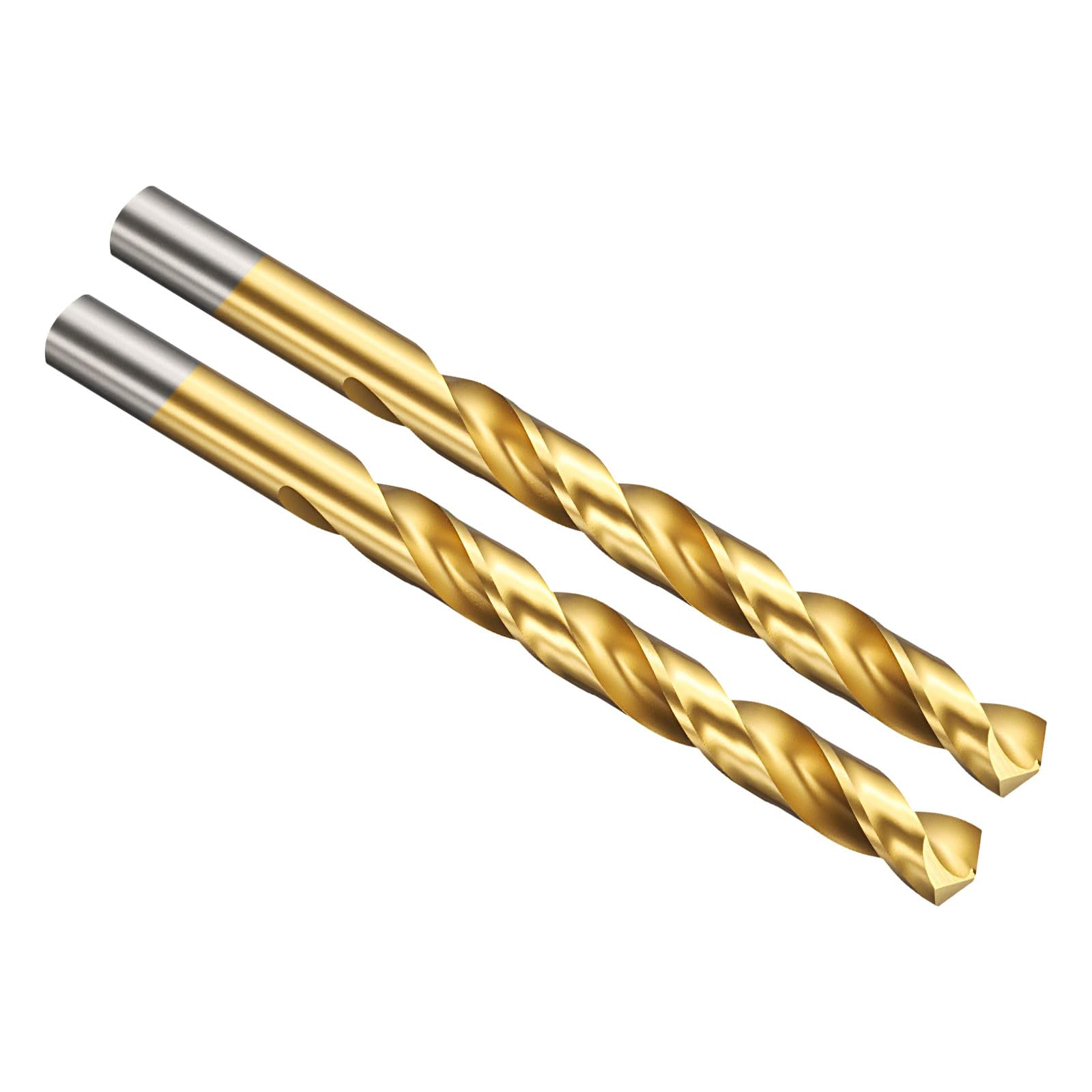 PATIKIL 10.3mm Drill Bit 13/32", Jobber Straight Shank 4341 High-Speed Steel 118° TiN Coated for Medium-hard Metal Steel Acrylic - 2 Pcs — image 1