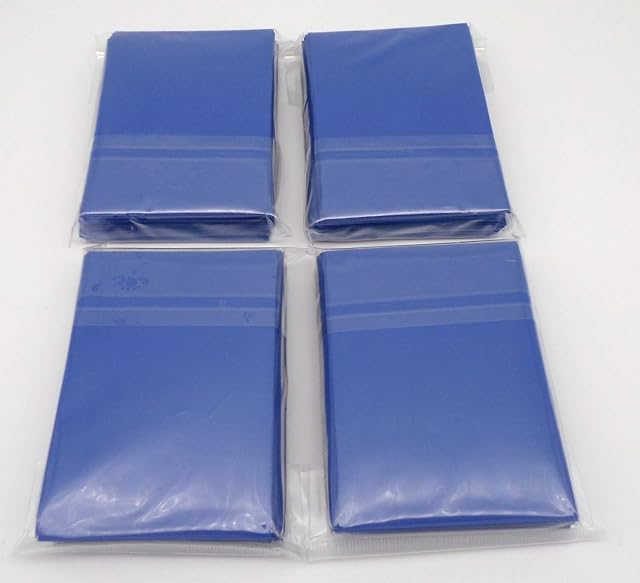 docsmagic.de 4 x 60 Double Mat Blue Card Sleeves Small Size 62 x 89 - Azul - Mini Fundas - YGO