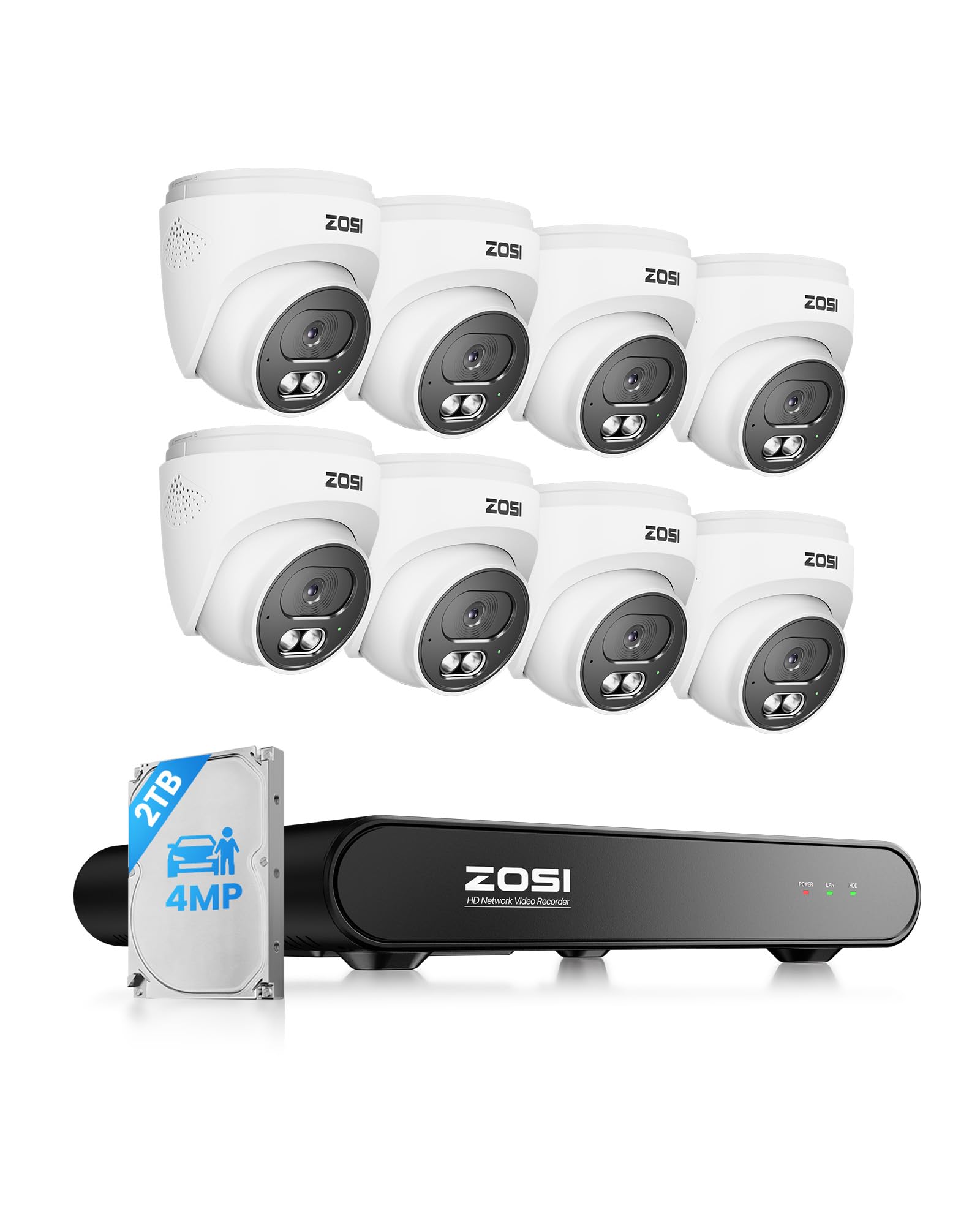 Amazon.com : ZOSI C220 8CH 4MP QHD 2.5K PoE Home Security Camera