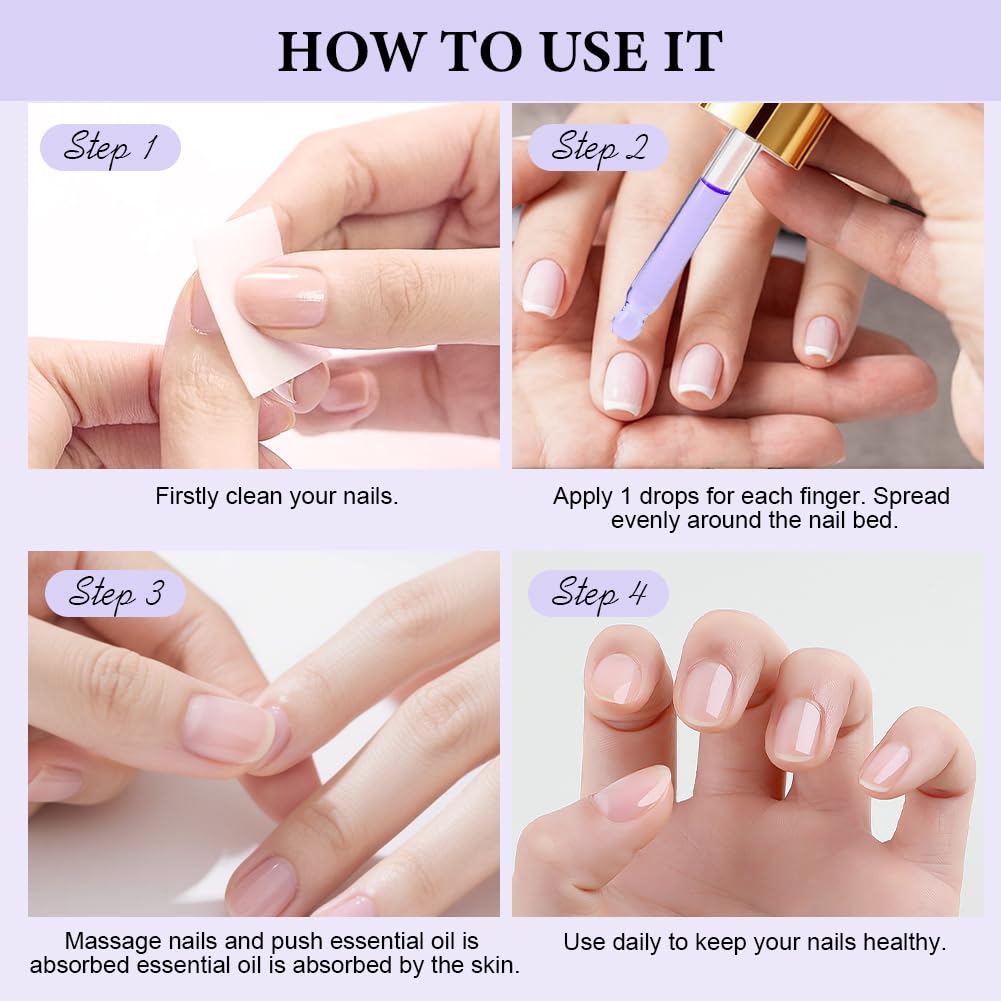 LOPHE Hydrating Cuticle Oil, 3pcs Cuticle Oil for Nails Nail and Cuticles Oils Contain Vitamin B, Moisturizes Cuticles - Image 4