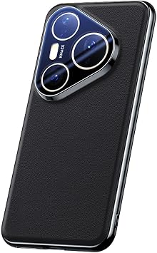 Genuine Leather Case for Huawei Pura 80 Ultra/80 Pro +/80 Pro/80, Magnetic Plating Slim Real Leather Cover All Inclusive Lens Protection Shell,Black,80 Ultra