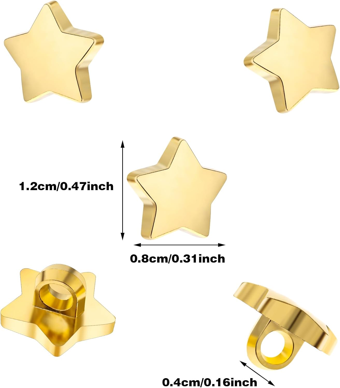 100 Pcs Star Buttons for Crafts,Mabor 1/2 inch Buttons for Crafts,Easy to Sew,Sufficient Quantity,Plastic Buttons,Decorative Buttons for Crafts Assorted Shapes,Small Buttons for Crafts - Image 7