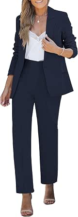 Luvamia Women's Two Piece Pants Suit Set - Business Casual Office Wear