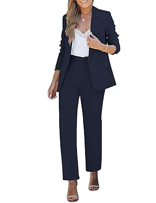 luvamia Women's Two Piece Sets Pants Suits Dressy Business Casual Outfits Professional Blazer Pantsuits Set Work Office