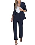 Women&apos;s Two Piece Sets Pants Suits Dressy Business Casual Outfits Professional Blazer Pantsuits Set Work Office
