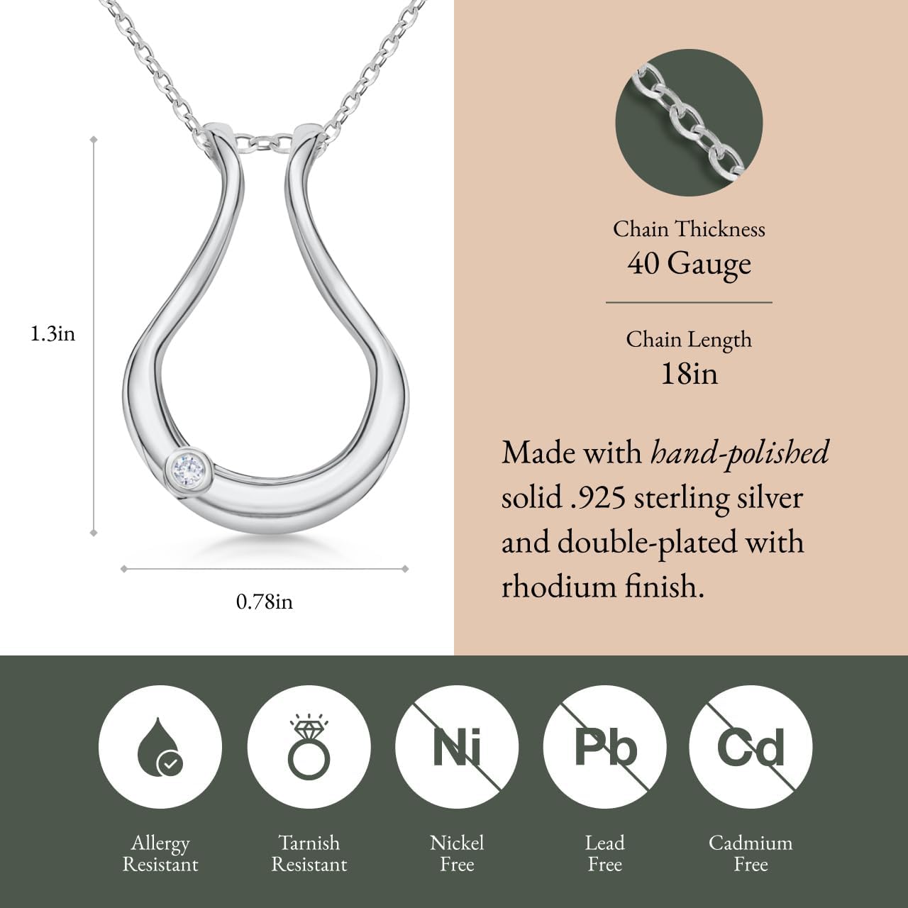 Ring Holder Necklace - Stainless Steel Necklace with Sterling Silver Finish - Engagement Gift for Doctors & Nurses - Silver Jewelry for Mom or Grandmother - Image 5