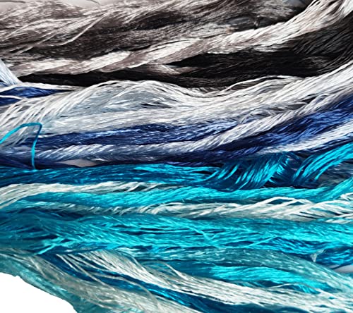 Levylisa 12 Skeins Mulberry Silk Floss Embroidery Thread Floss-Cross Stitch Threads China Silk Woven Jewelry Threads Diy Sewing Kits (Blue Gradient) #TOP4