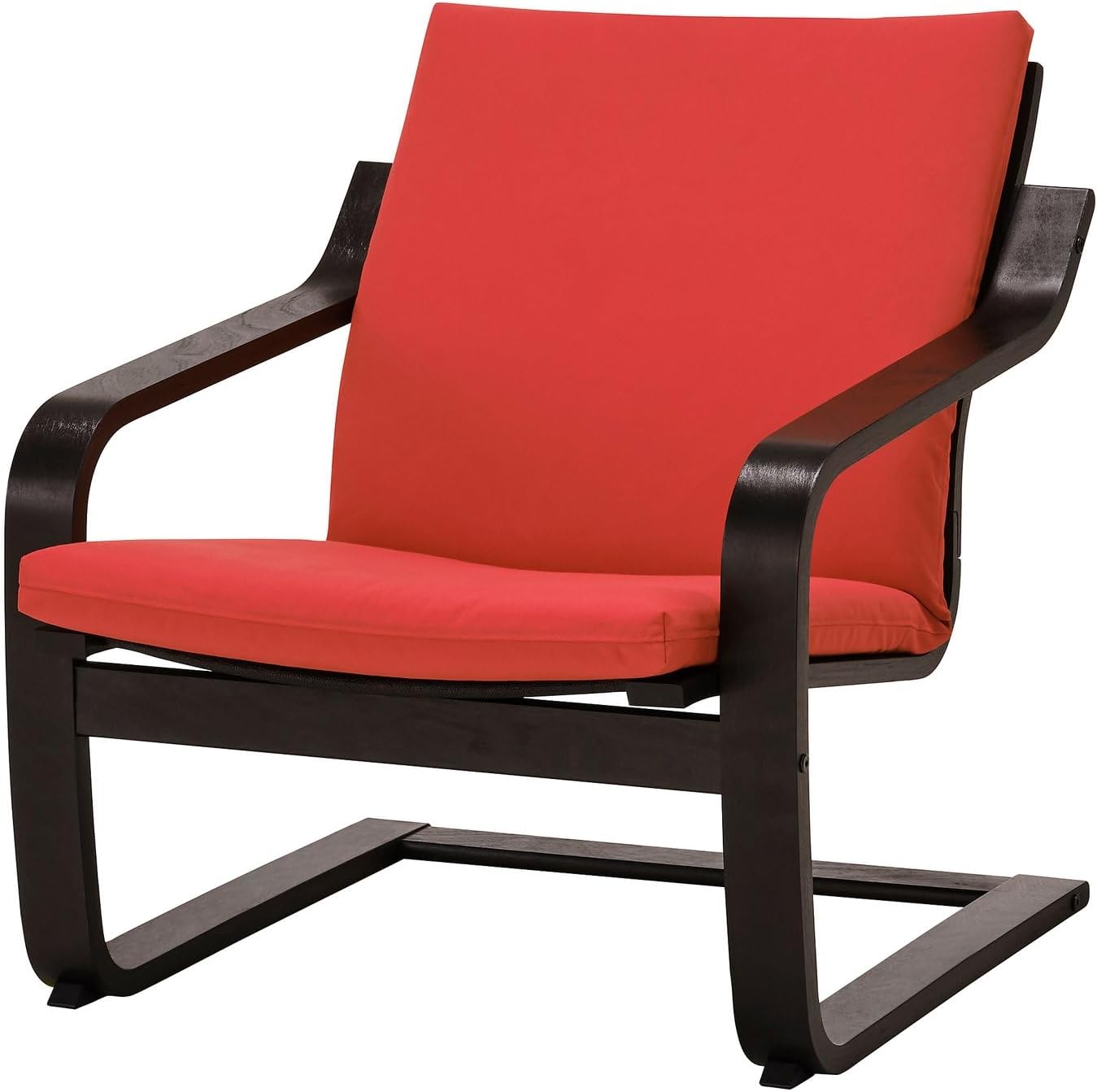 POANG ポエング ローバックパーソナルチェア - ブラックブラウン/ヴィースレ レッド 595.515.75