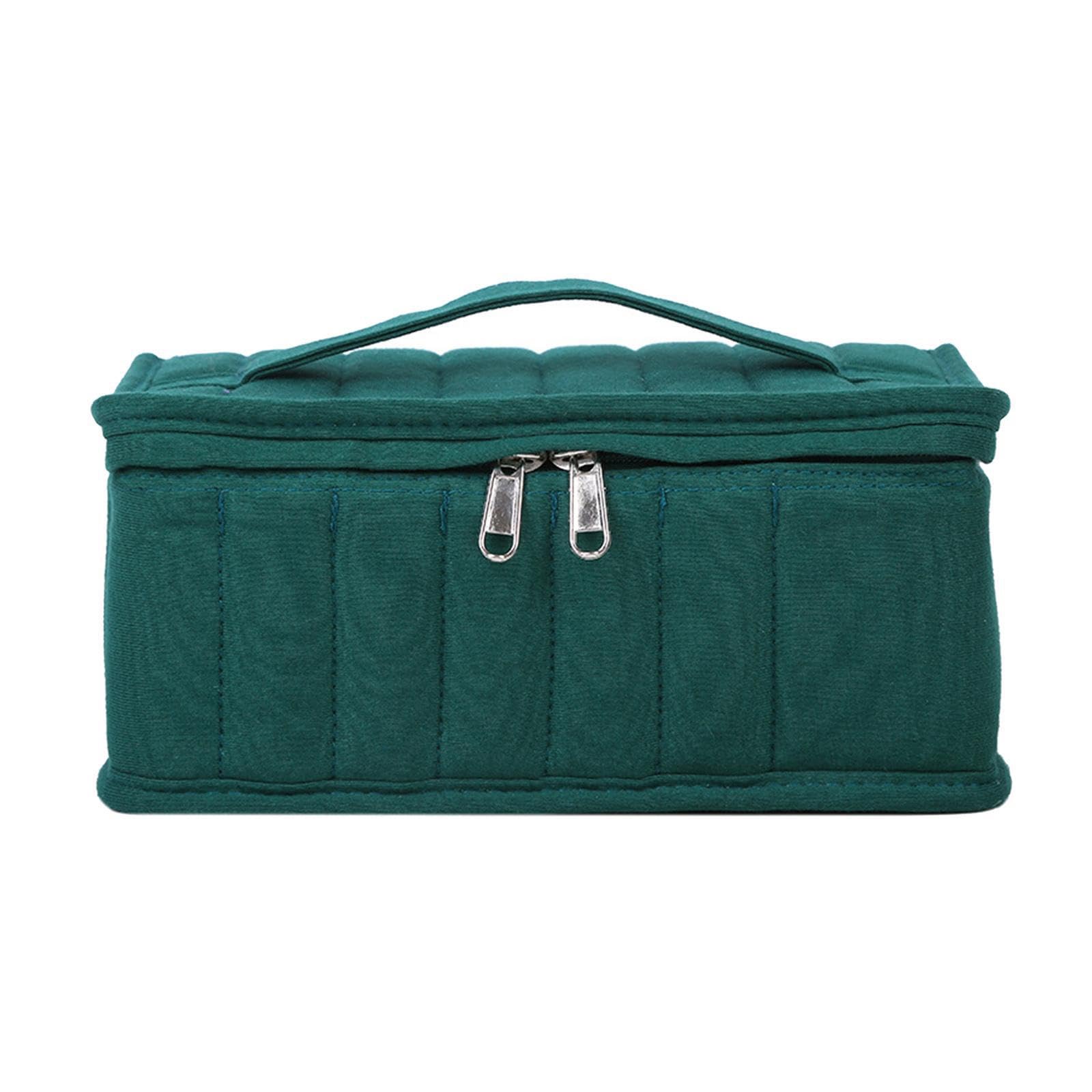 Trousse pour huiles essentielles haut de gamme en vert émeraude