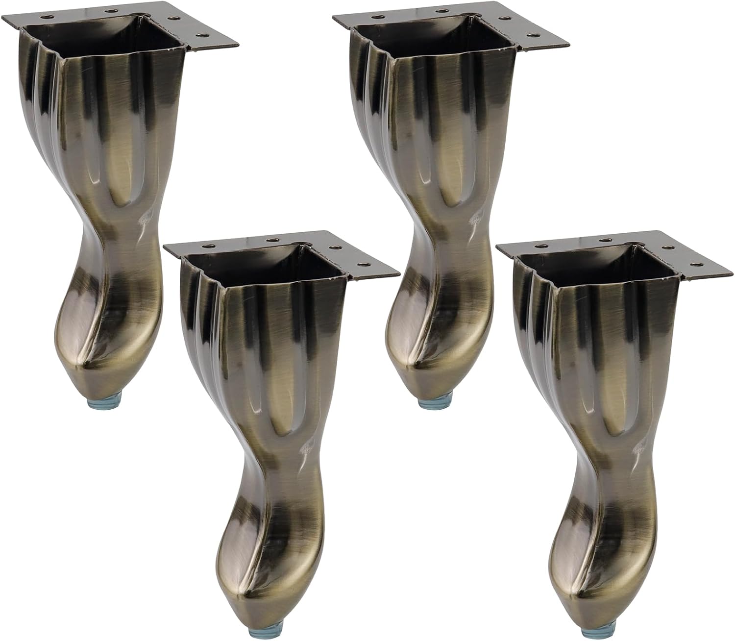 4Pcs S-Shape Metal Sofa Legs Furniture Legs Table Feet Cabinet Support Elegant Decorative Metal Feet Replacement (5.6-Inch Height Bronze)