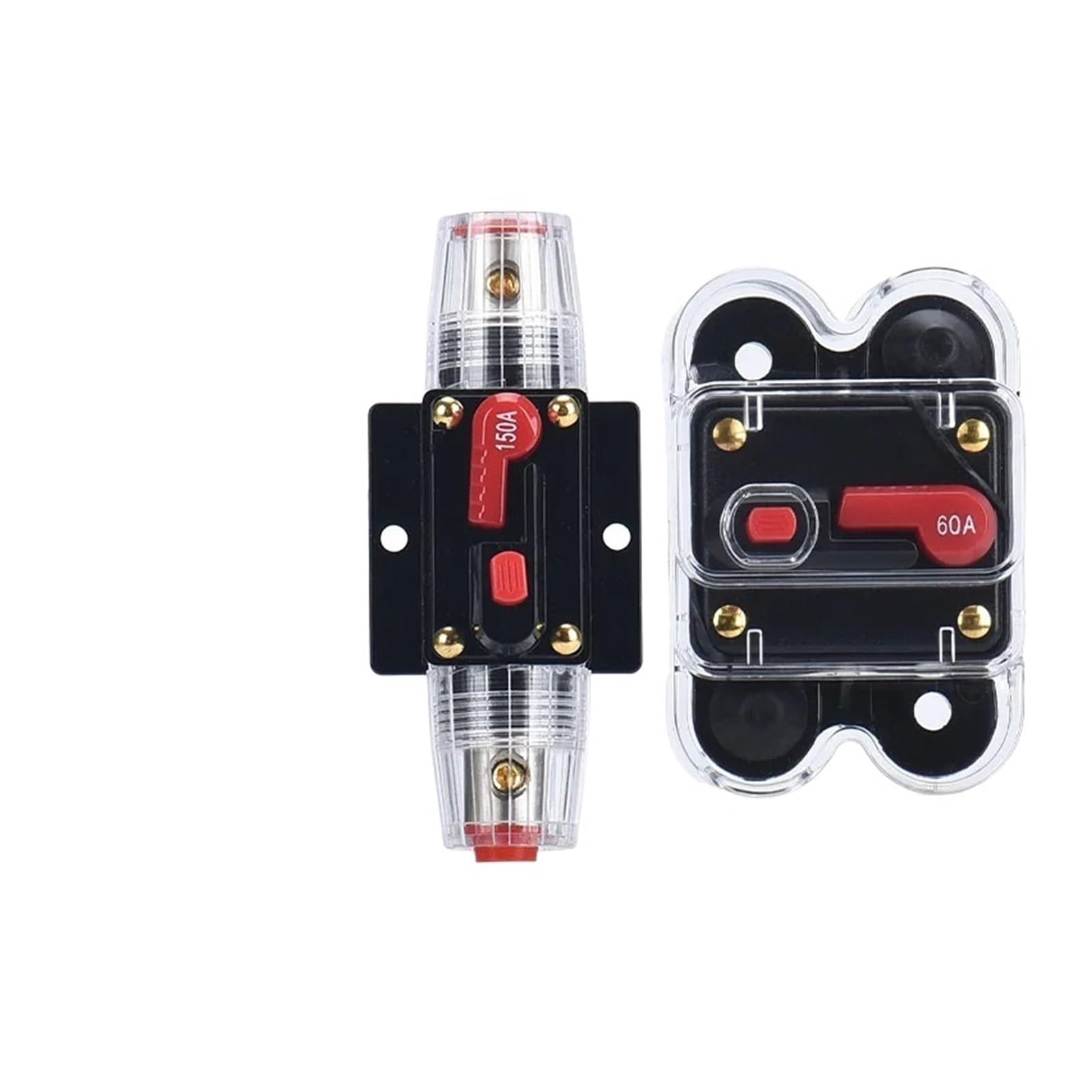 1 x wyłącznik ochronny akumulatora do samochodów ciężarowych DC12 V 24 V 20 A 30 A 40 A 50 A 60 A 80 A 100 A 125 A 150 A samochodowy uchwyt bezpiecznika audio (A2, 30A)