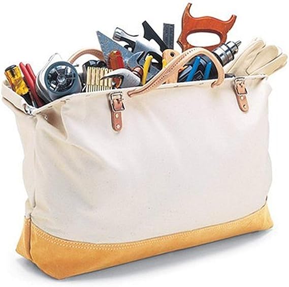 CLC Custom Leathercraft 304X Reinforced Masons Tool Bag, beige Canvas
