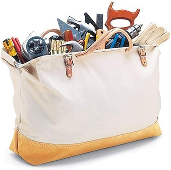 CLC Custom Leathercraft 304X Reinforced Masons Tool Bag, beige Canvas