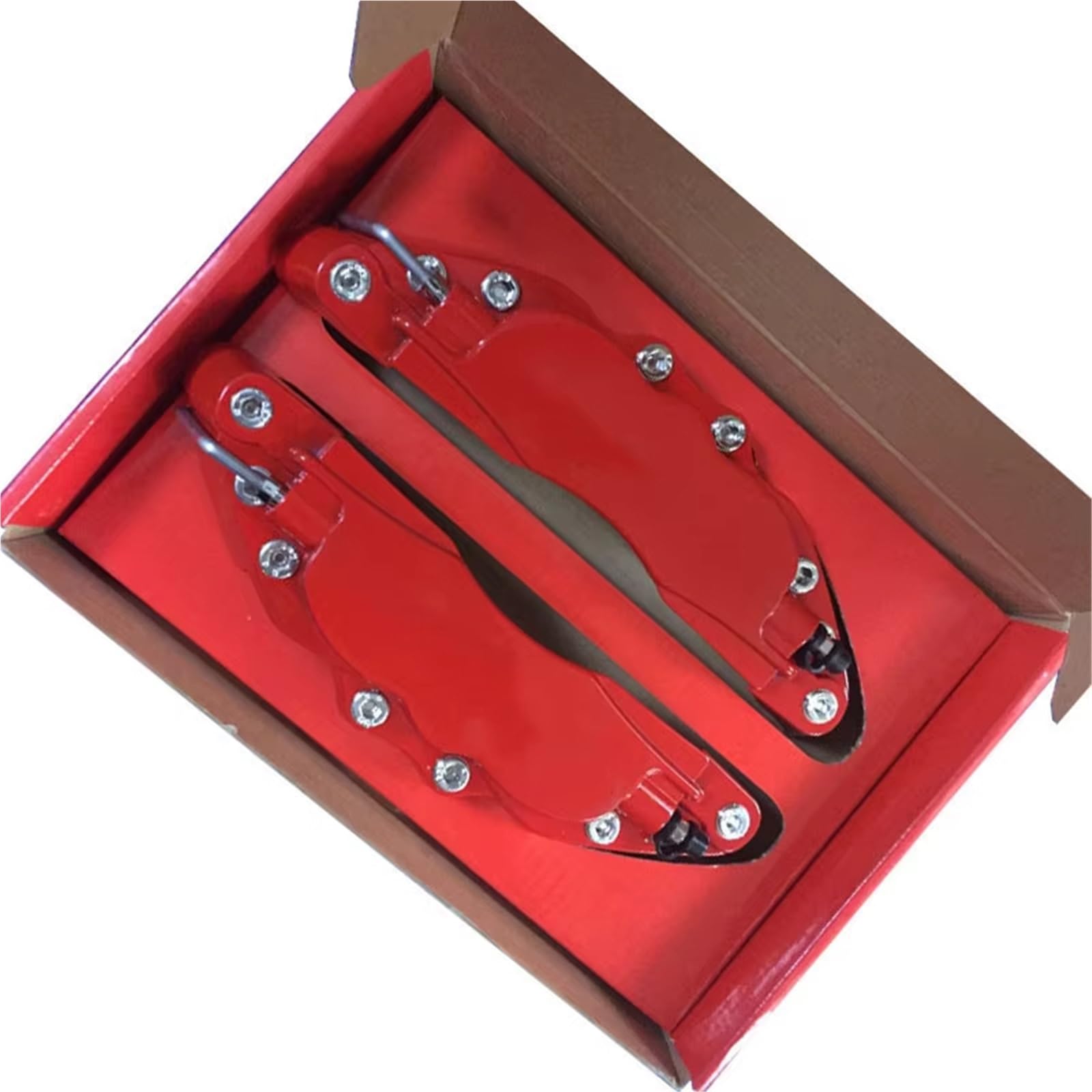 Copri Pinza Freni Auto 4 Pezzi Copri Pinza Freno a Disco per Auto M+S Kit Anteriore e Posteriore per Tutti i Modelli di Auto Mozzo Ruota Modifica da Corsa(4PCS Red,L)