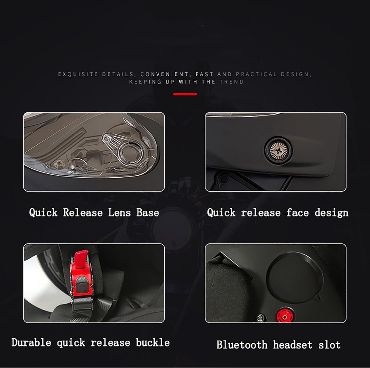 Kask szczękowy z Bluetooth, zintegrowany kask motocyklowy, certyfikat ECE kask integralny z podwójnym wizjerem, z wbudowanym mikrofonem