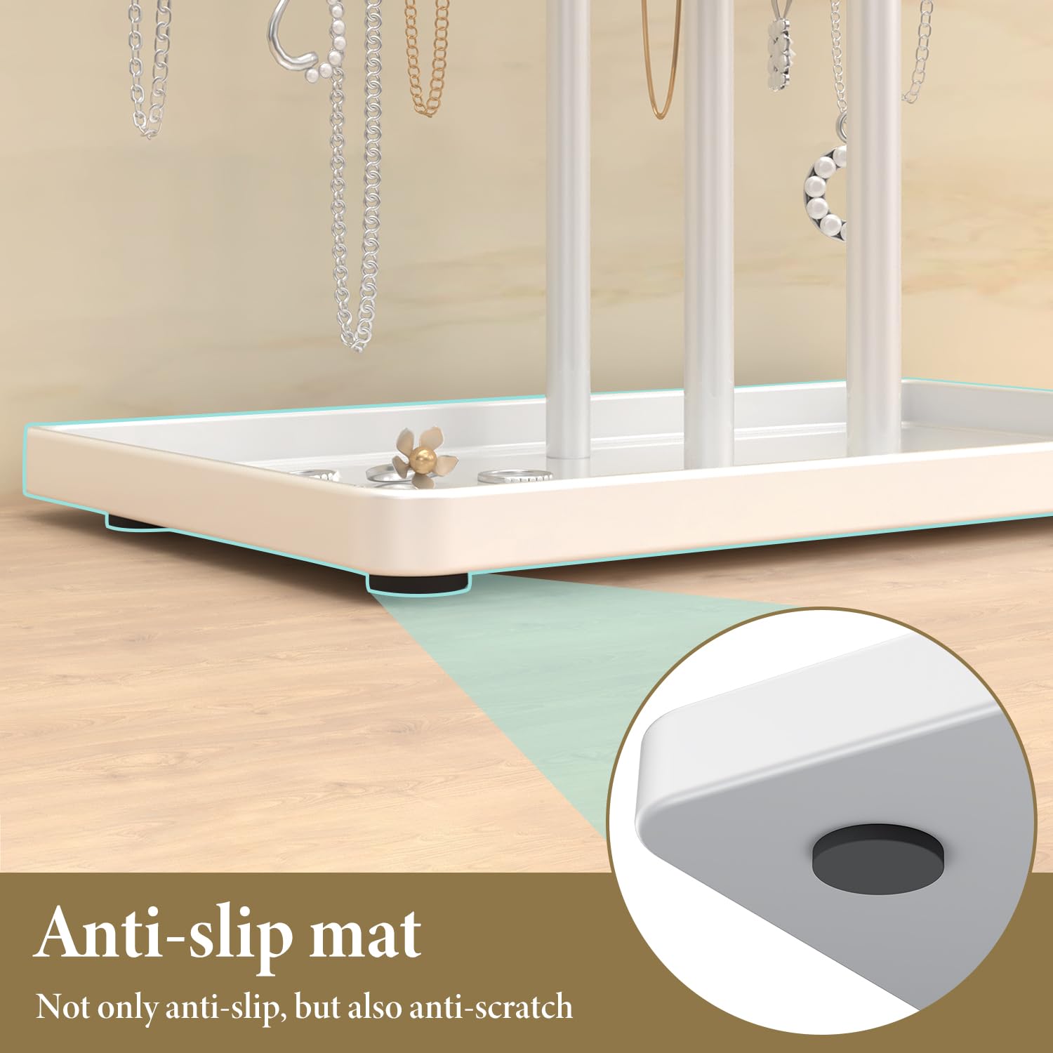 Josmimic Jewelry Holder Organizer Necklace Display: Metal Aesthetic Room Decor Tree Stand for Bracelet Hanger and Earrings Storage - Image 3