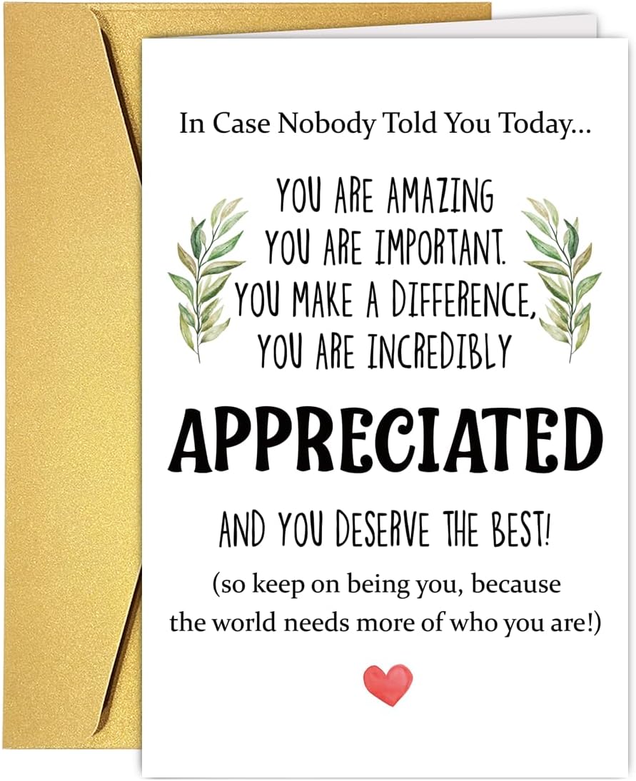 Cute Inspirational Card Gift Ideas, Thank You Card for Women Men Friends Doctor Nurse Teacher, Appreciation Gifts for Coworker Boss, Office Motivational Quote Cards