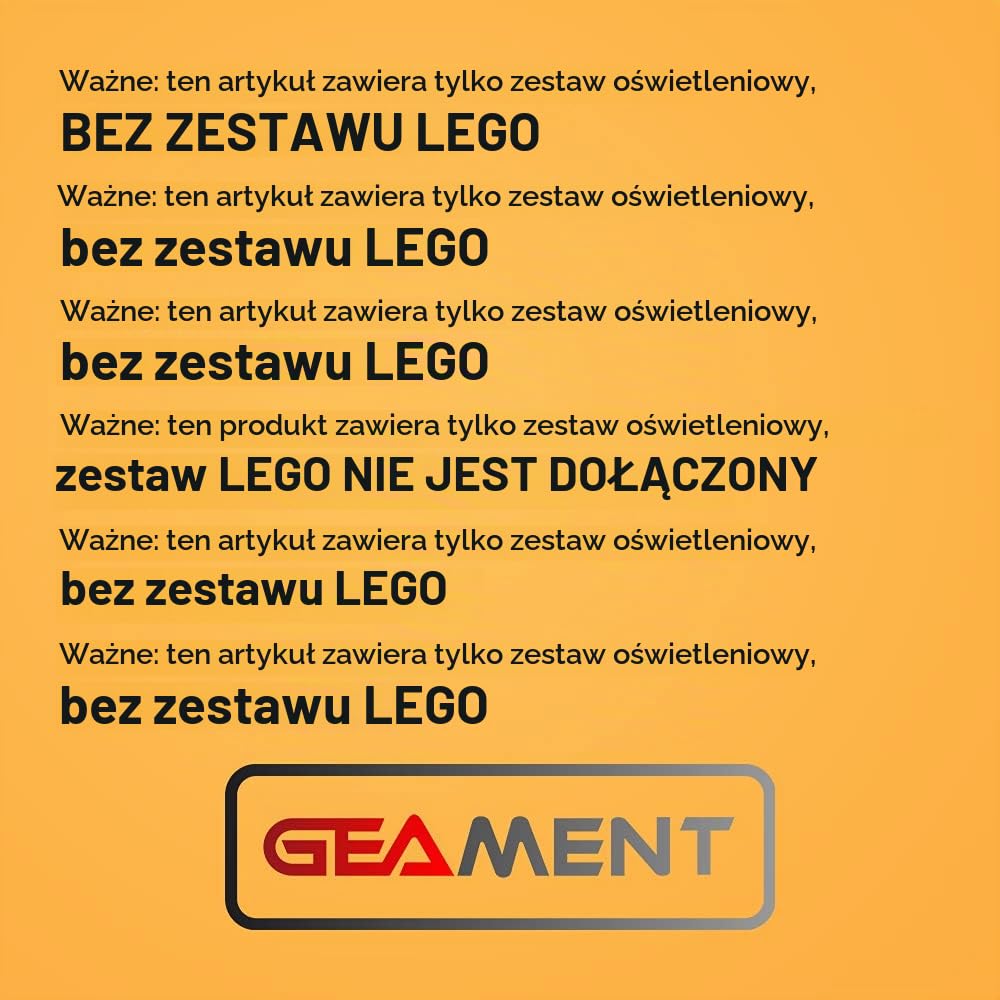 GEAMENT Oświetlenie LED Kompatybilne z LEGO Zbroje Iron Mana 76125 Model do Składania Klocków (Zestaw Modeli Niezawarty)