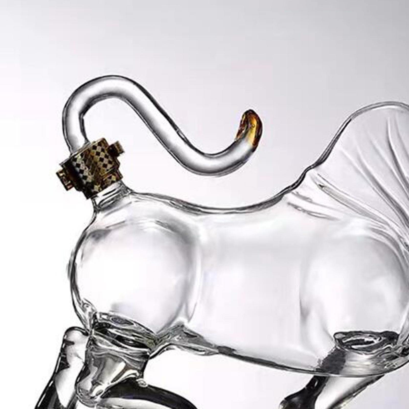 Decanter in vetro, decanter per whisky, a forma di toro, per liquori, bourbon, vodka