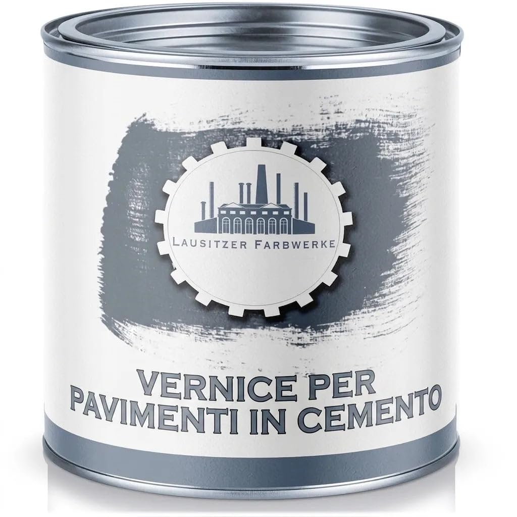 Vernice per pavimenti in cemento, pittura per facciate tradizionale per supporti minerali (pietra, muratura, cemento, facciata, intonaco, calcestruzzo ecc.) – selezione colori (1 L, grigio argento (RA