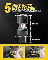Vista 6 de AUXITO CANBUS 7440 Bombillas LED amarillo ámbar para luces intermitentes con resistencia incorporada anti hiperflash 7440NA T20 7441 W21W WY21W