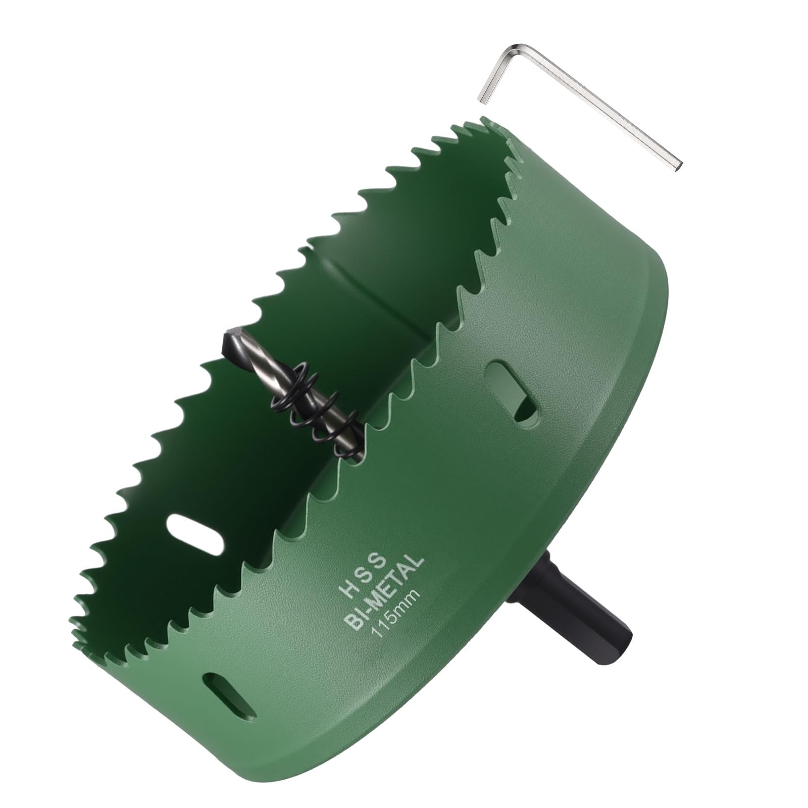 METALLIXITY Bi-Metal Hole Saw 4-17/32", M42 HSS Circular Head 115mm Hole Cutter with Center Drill Bit