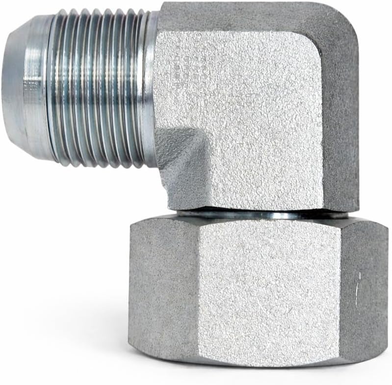 AF 9199-08-S12-20 - #8 Male JIC (3/4''-16 Threads) X 20mm x 1.5 Female Din Heavy (12mm Tube) 90 Elbow