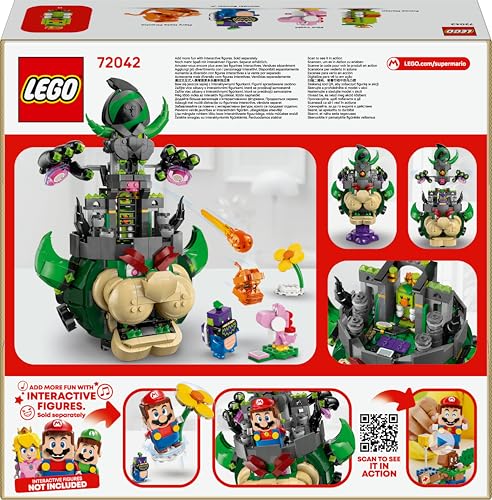 LEGO Super Mario Prince Florian et Château de Bowser - Jeu Interactif - 4 Figurines dont Yoshi Rose - Support pour Exposer en Décoration - Cadeau pour Garçon, Fille & Fan de Jeux Vidéo dès 9 ans 72042