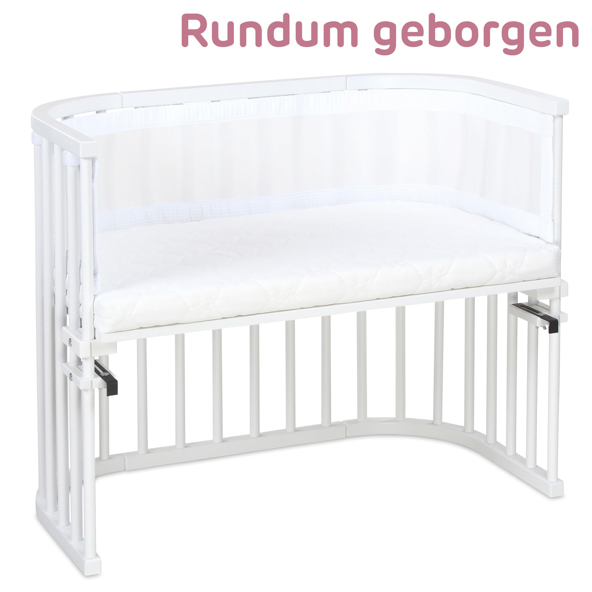 babybay Paracolpi 3D in rete piqué a nido d'ape, adatto per modello Boxspring XXL, bianco