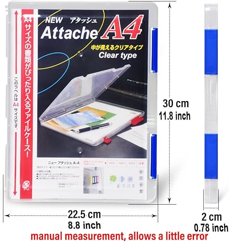 Miniatura 3 de Lemical Caja de archivos portátil A4 para revistas, organizador de documentos con cierre de hebilla, contenedor de plástico transparente,