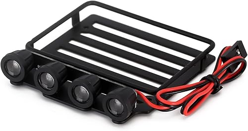 INJORA Portaequipajes para techo de coche RC con focos para 124 RC Crawler Axial SCX24 Gladiator AXI00005 (redondo)