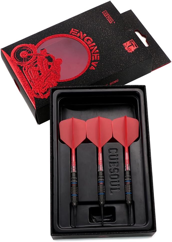 CUESOUL Engine 18/19/20/21g Soft Tip 90% Tungsten Dart Set with Oil Paint Finished and Unifying ROST T19 Carbon Flight
