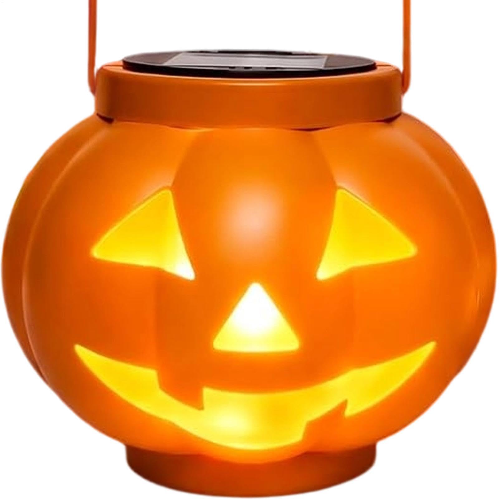 Dekorative Solar Außen Kürbislaternen Wasserdichte, gruselige, tragbare | Halloween-Dekoration Solar-Laternen Für Herbstlichen Garten Hof Patio Terrasse Innenhof Gartenweg Tisch Wand